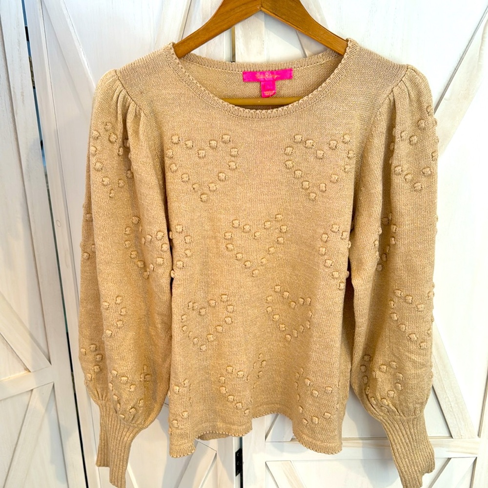 Lilly Pulitzer Metallic Kippa Sweater with Hearts